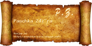 Paschka Zóra névjegykártya